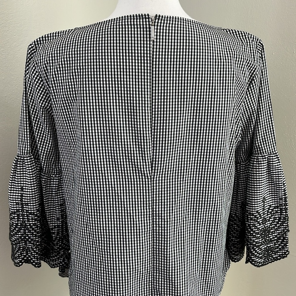 LAUREN RALPH LAUREN Eyelet-Sleeve Gingham Top - Picture 10 of 13